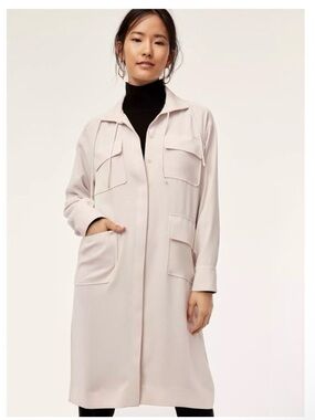 Aritzia Babaton Howitt Utility Shirt Dress Size Small Cream
